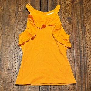 Vibrant Orange Ruffle Top Anthropologie Size Small